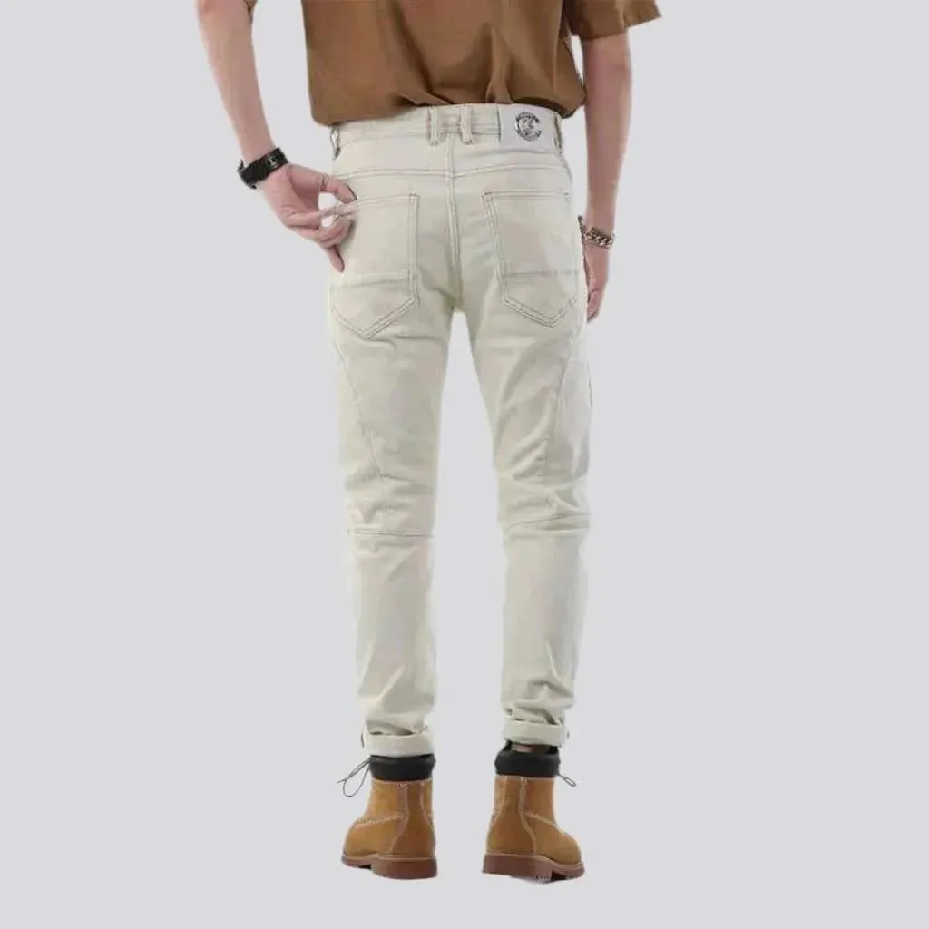 Mid-waist men's biker jeans