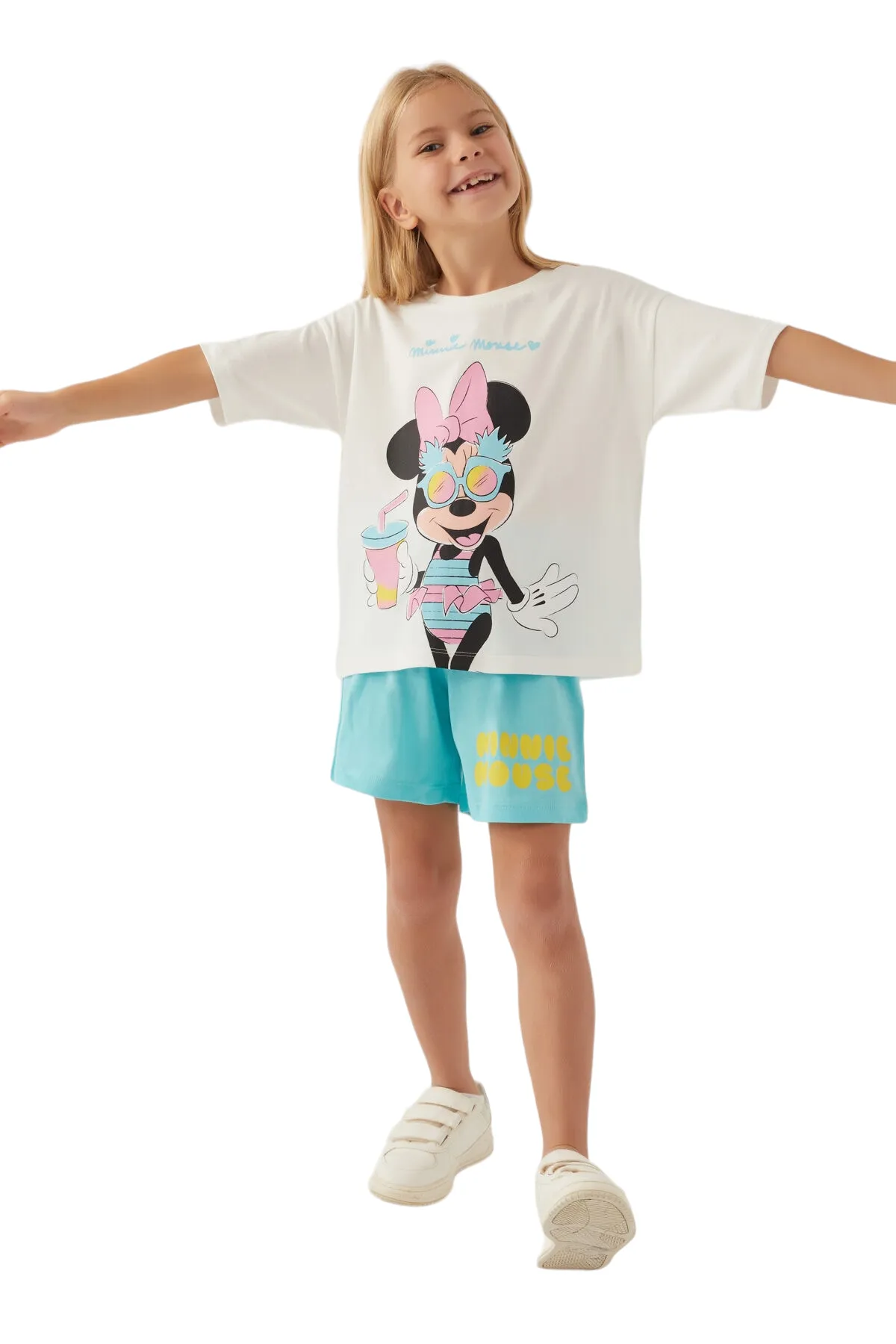 Minnie Mouse Glasses Girls Shorts Set