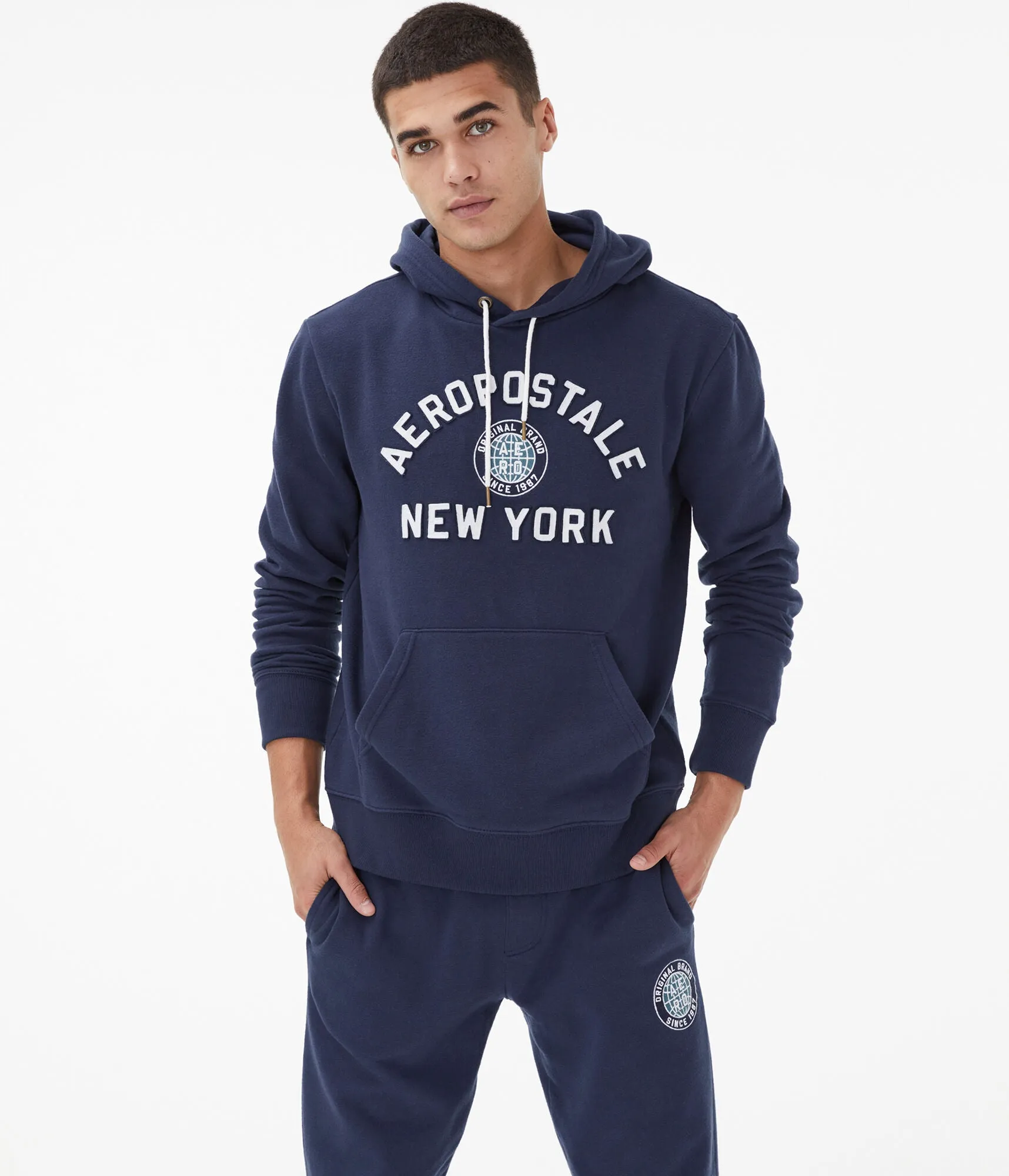 New York Arch Aeropostale Hooded Pullover, Blue