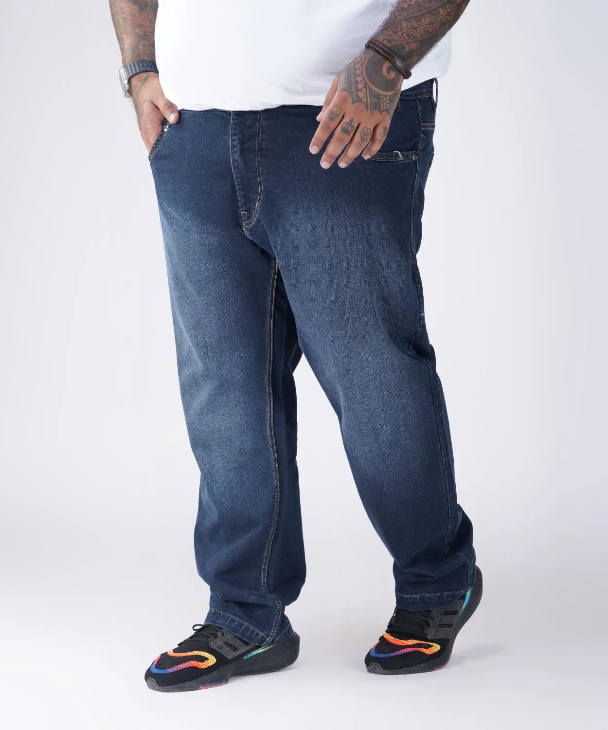 Plus Size Men Ink Blue Comfort Fit Jeans