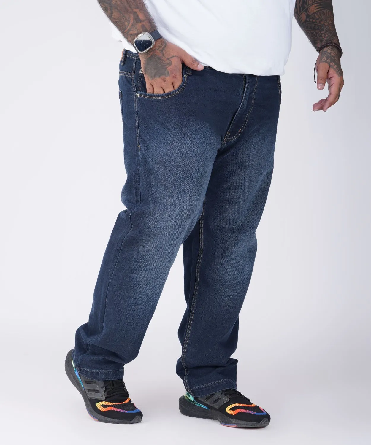 Plus Size Men Ink Blue Comfort Fit Jeans