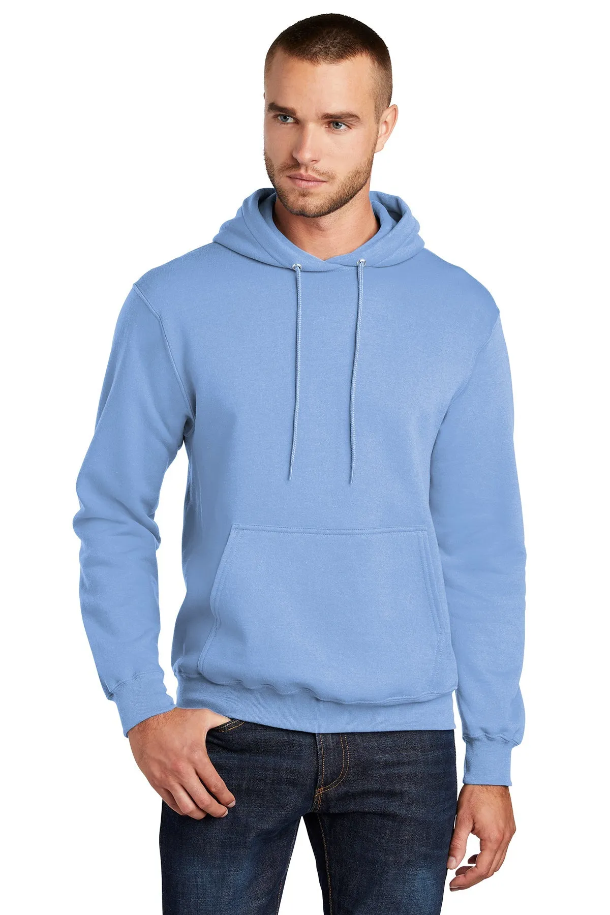 Port & Company Core Fleece Custom Hoodies, Light Blue