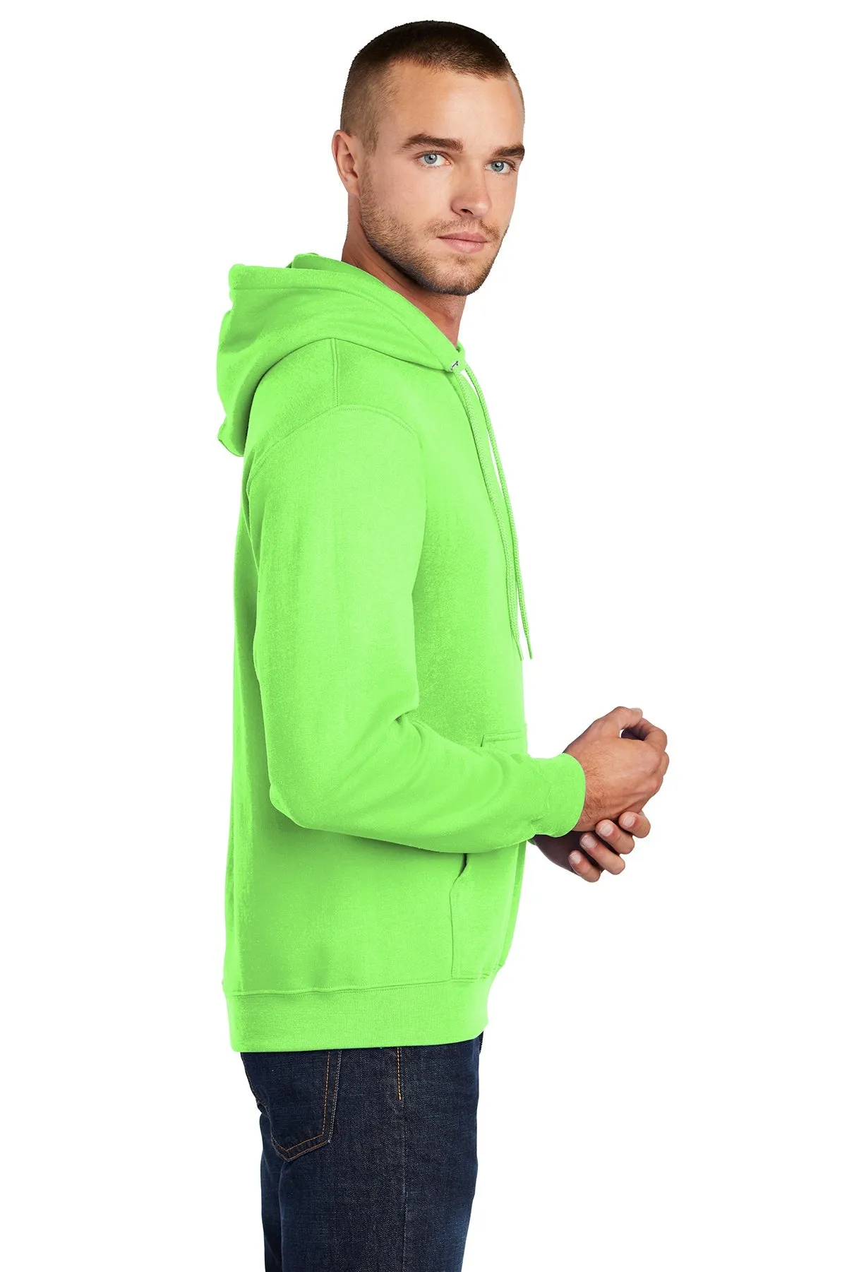 Port & Company Core Fleece Custom Hoodies, Neon Green