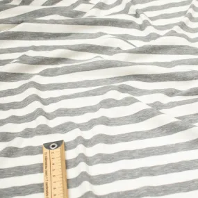 Printed Knits Design-90 Light Grey & White Stripes