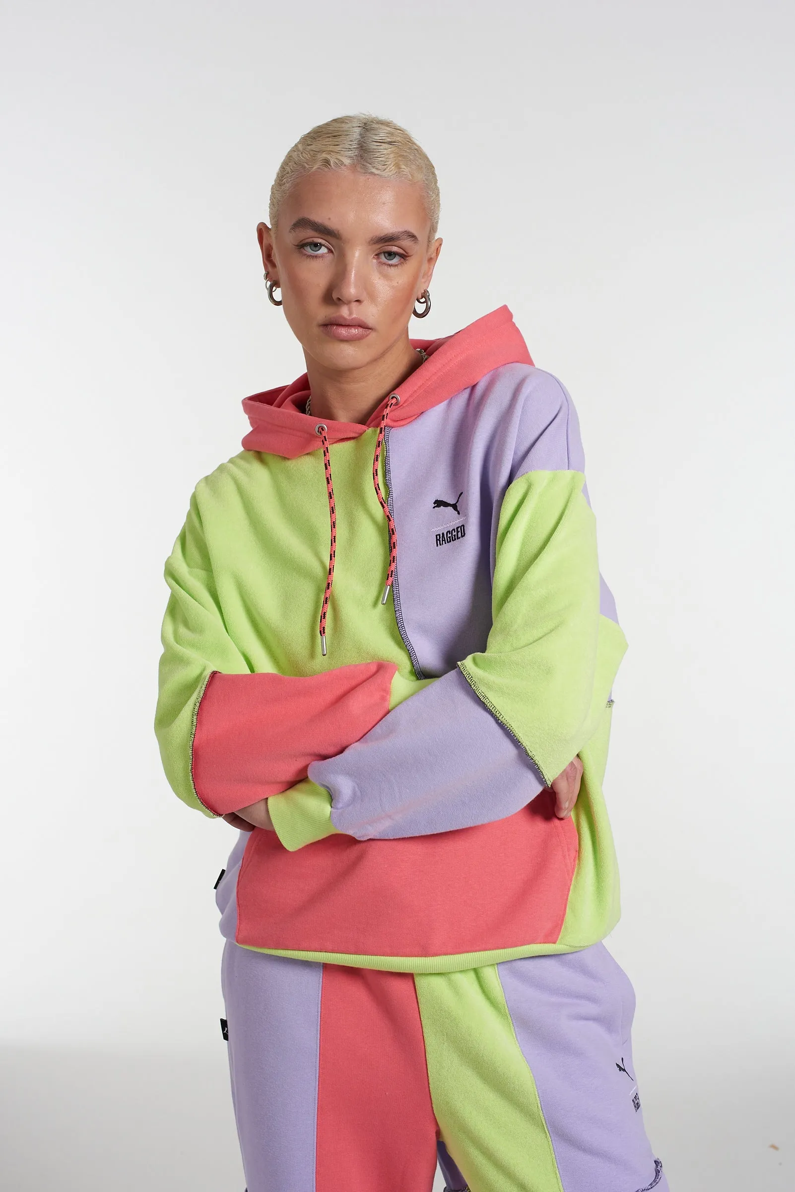 PUMA x The Ragged Priest Colour Block Jersey Hoodie