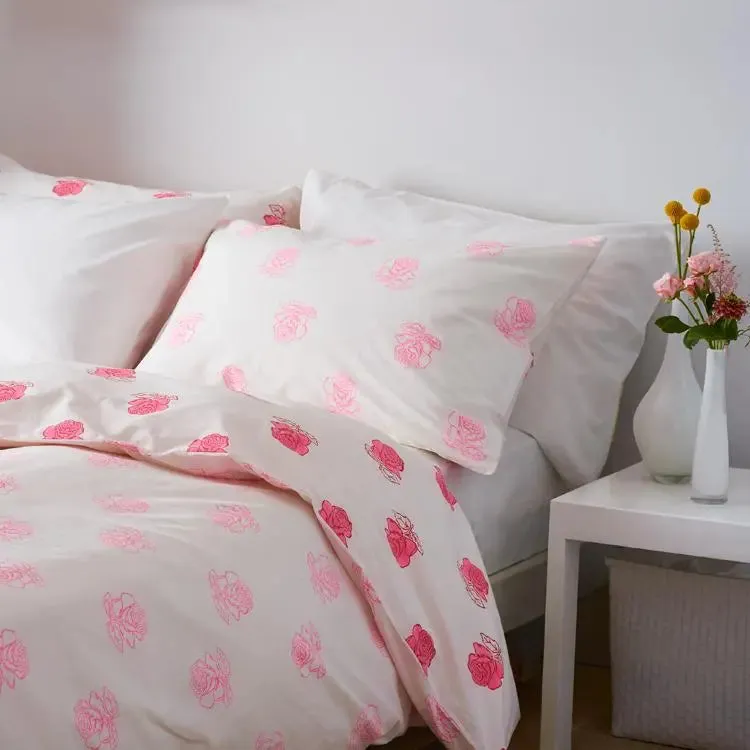 Rose Duvet Cover and 2 Pillowcases Set