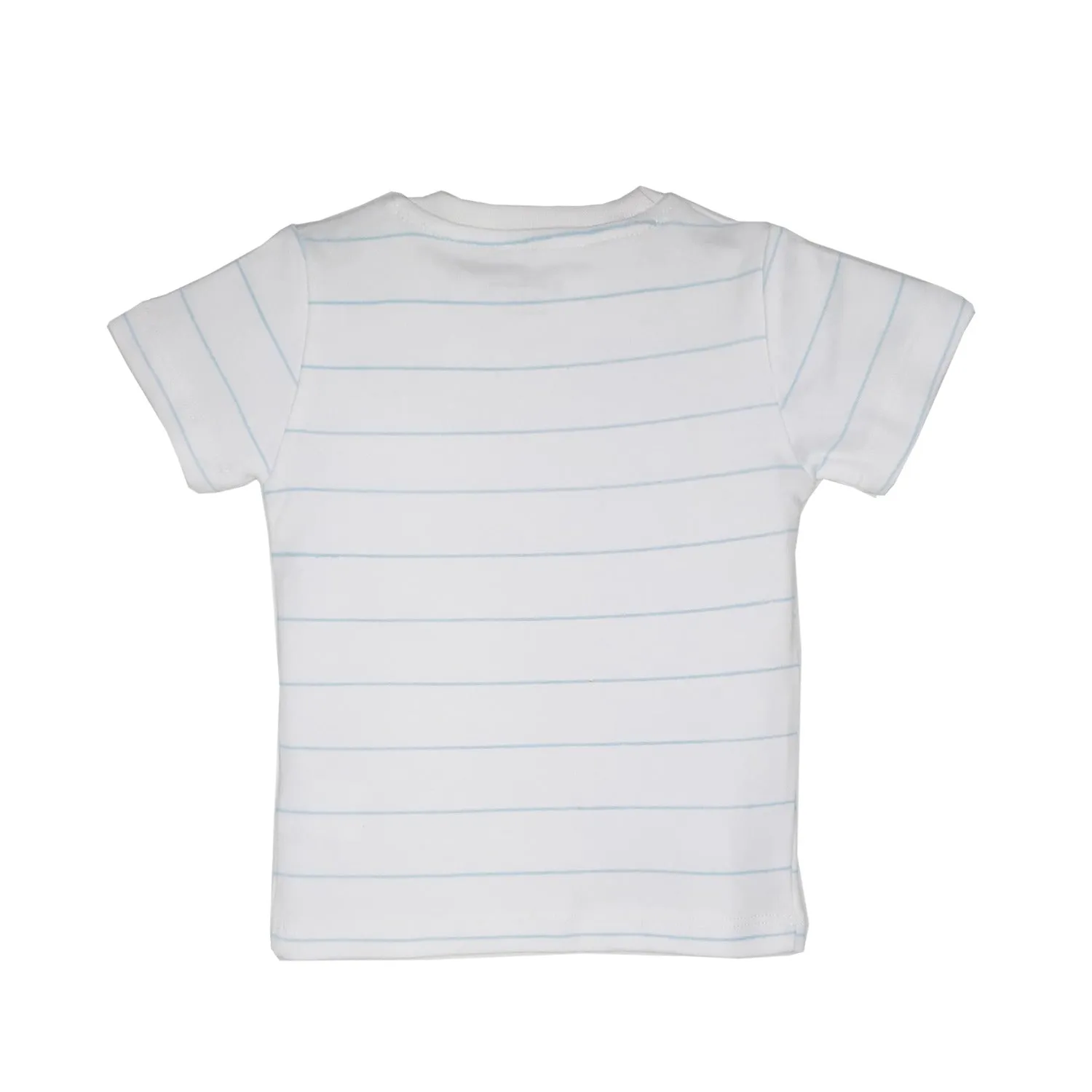 Round Neck T-Shirt - Stripes - Yellow / White / Grey - 3 Pc Pack