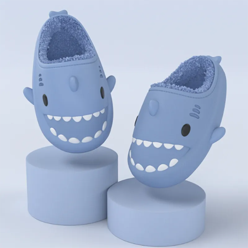 Shark Shoes For Child Cute Waterproof Warm Slippers Home Shoes Kids