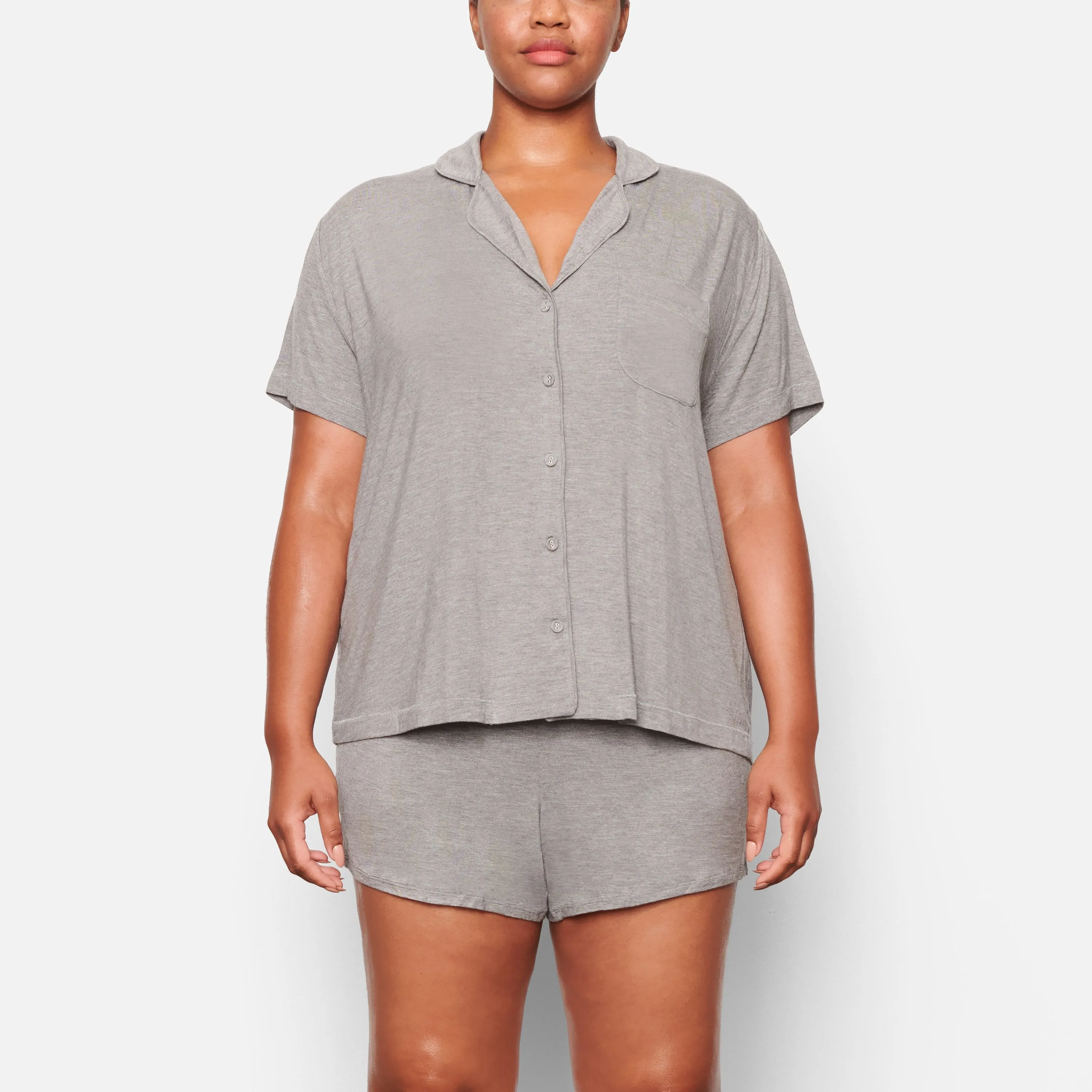 SLEEP SHORT SLEEVE SET | HEATHER GREY