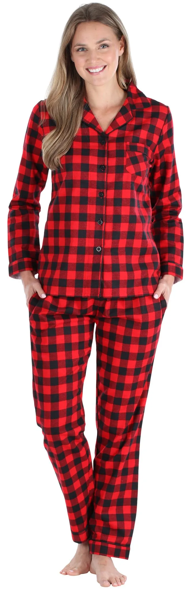 SleepytimePjs Christmas Family Matching Buffalo Plaid Flannel Pajamas for The Family