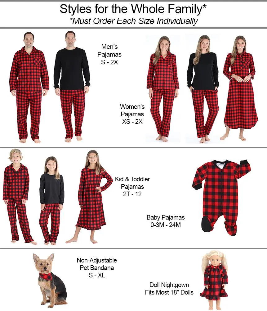 SleepytimePjs Christmas Family Matching Buffalo Plaid Flannel Pajamas for The Family