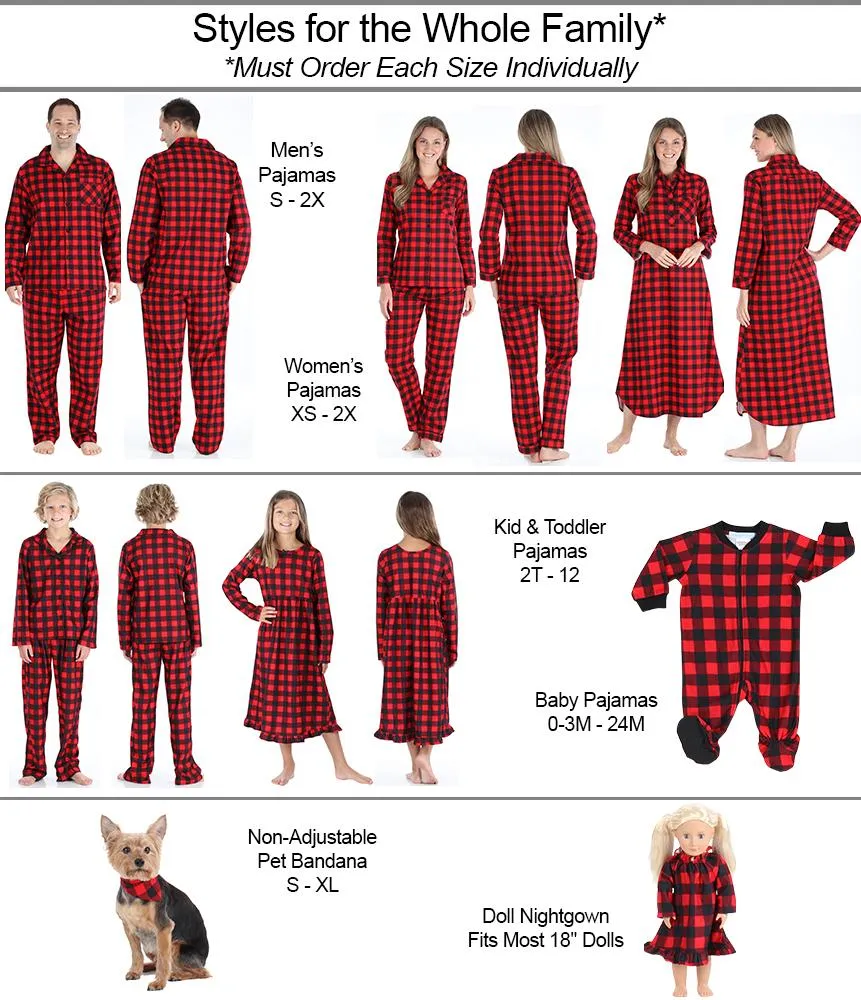 SleepytimePjs Christmas Family Matching Buffalo Plaid Flannel Pajamas for The Family