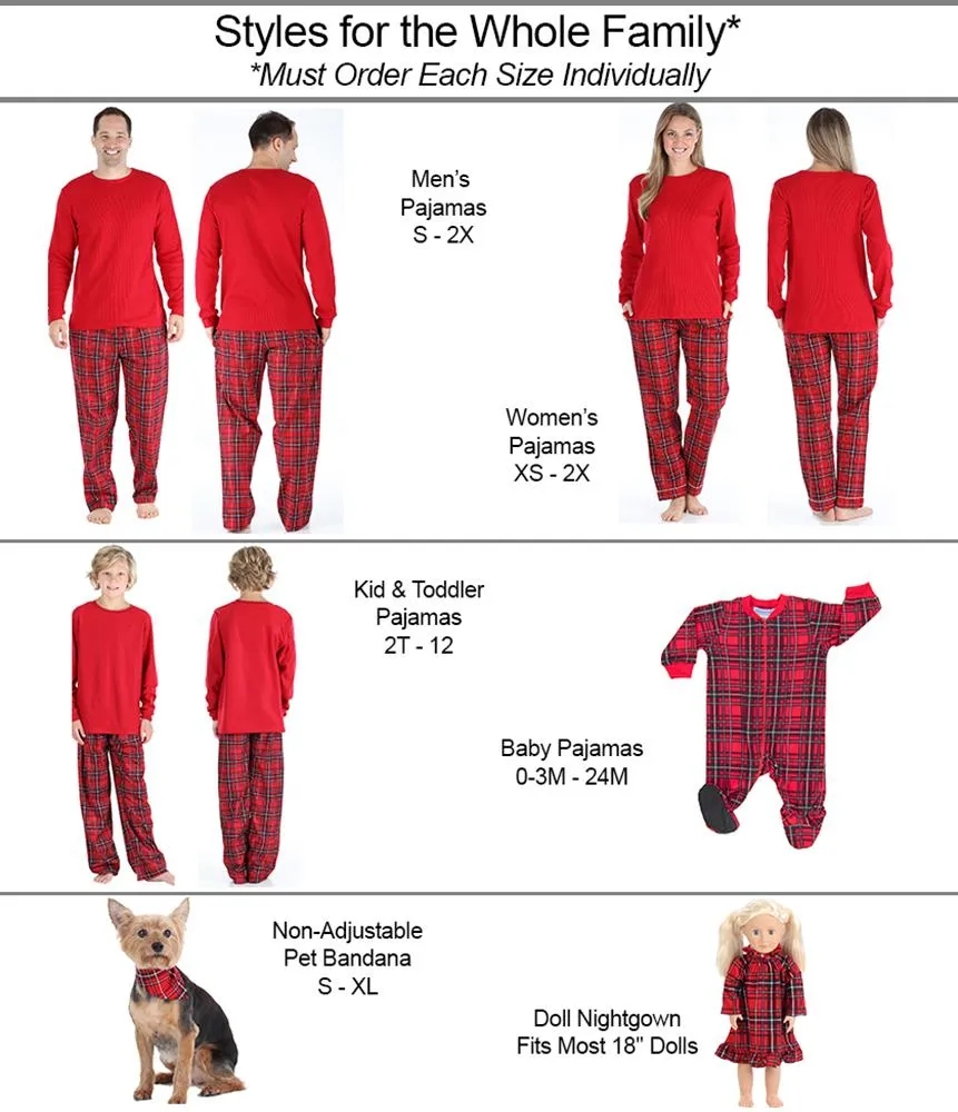 SleepytimePJs Family Matching Red Plaid Flannel Thermal Pajamas for the Family