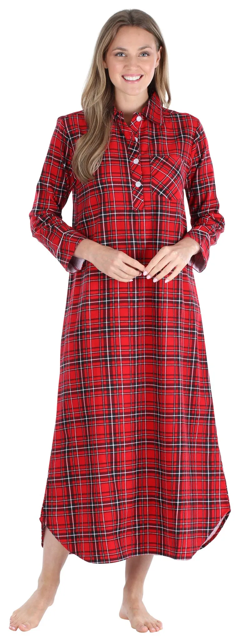 SleepytimePJs Family Matching Red Plaid Flannel Thermal Pajamas for the Family