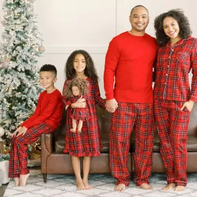 SleepytimePJs Family Matching Red Plaid Flannel Thermal Pajamas for the Family