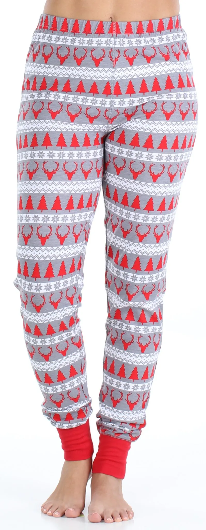 SleepytimePjs Red Holiday Family Matching Fair Isle Deer Pajama Sets