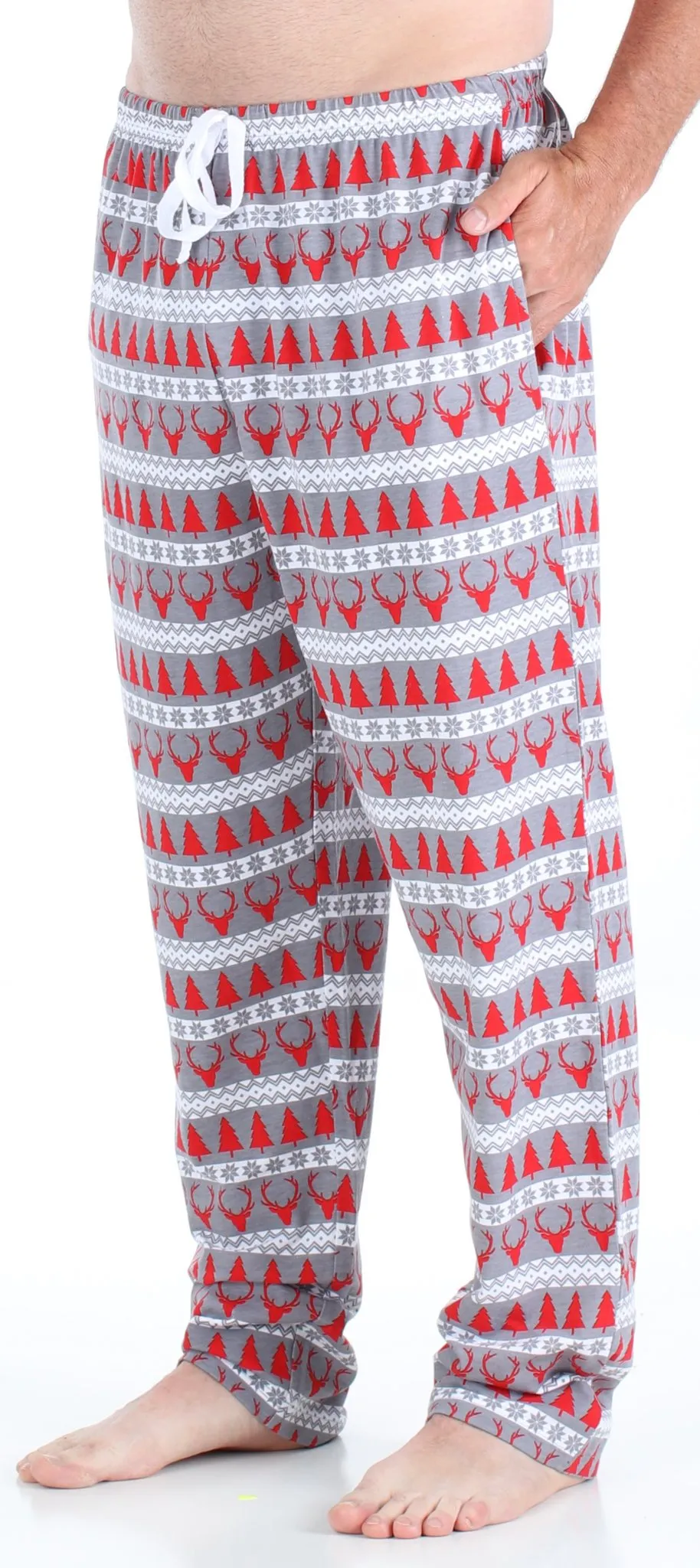 SleepytimePjs Red Holiday Family Matching Fair Isle Deer Pajama Sets