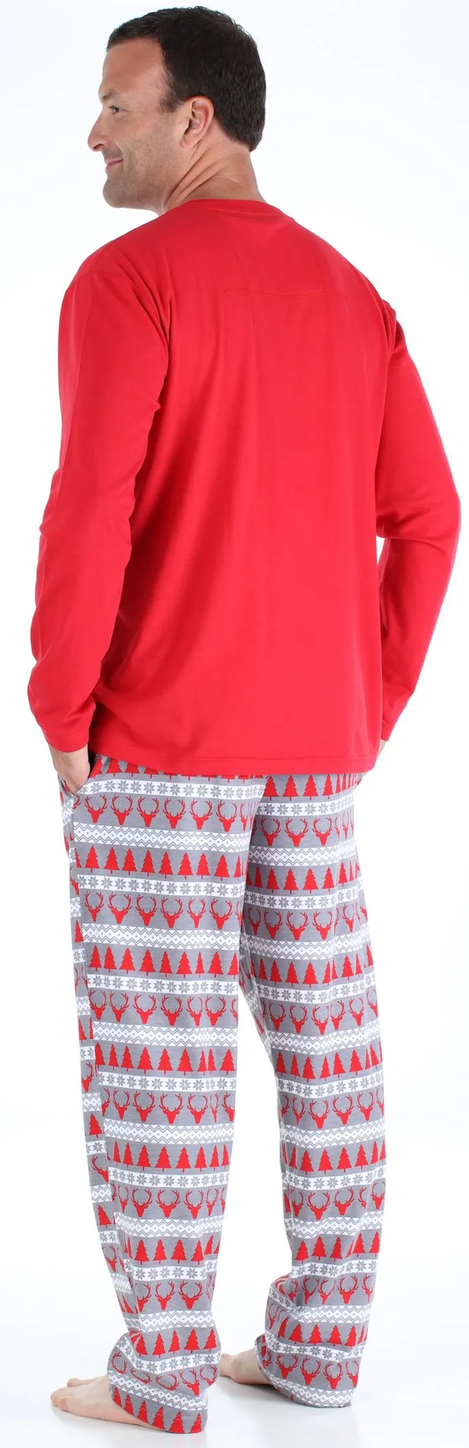 SleepytimePjs Red Holiday Family Matching Fair Isle Deer Pajama Sets