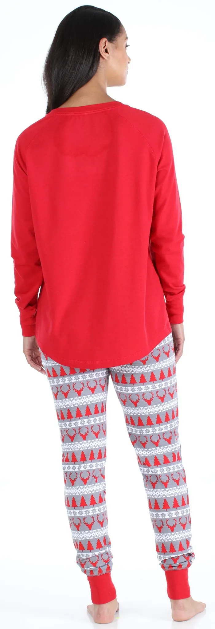 SleepytimePjs Red Holiday Family Matching Fair Isle Deer Pajama Sets