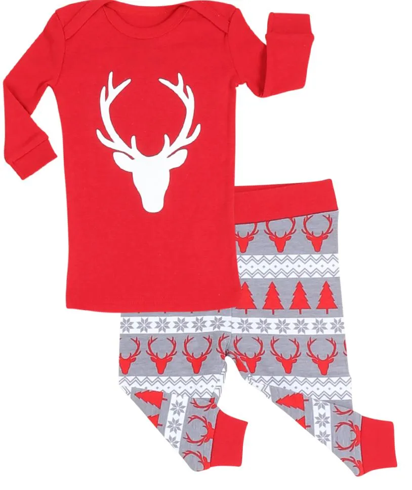 SleepytimePjs Red Holiday Family Matching Fair Isle Deer Pajama Sets