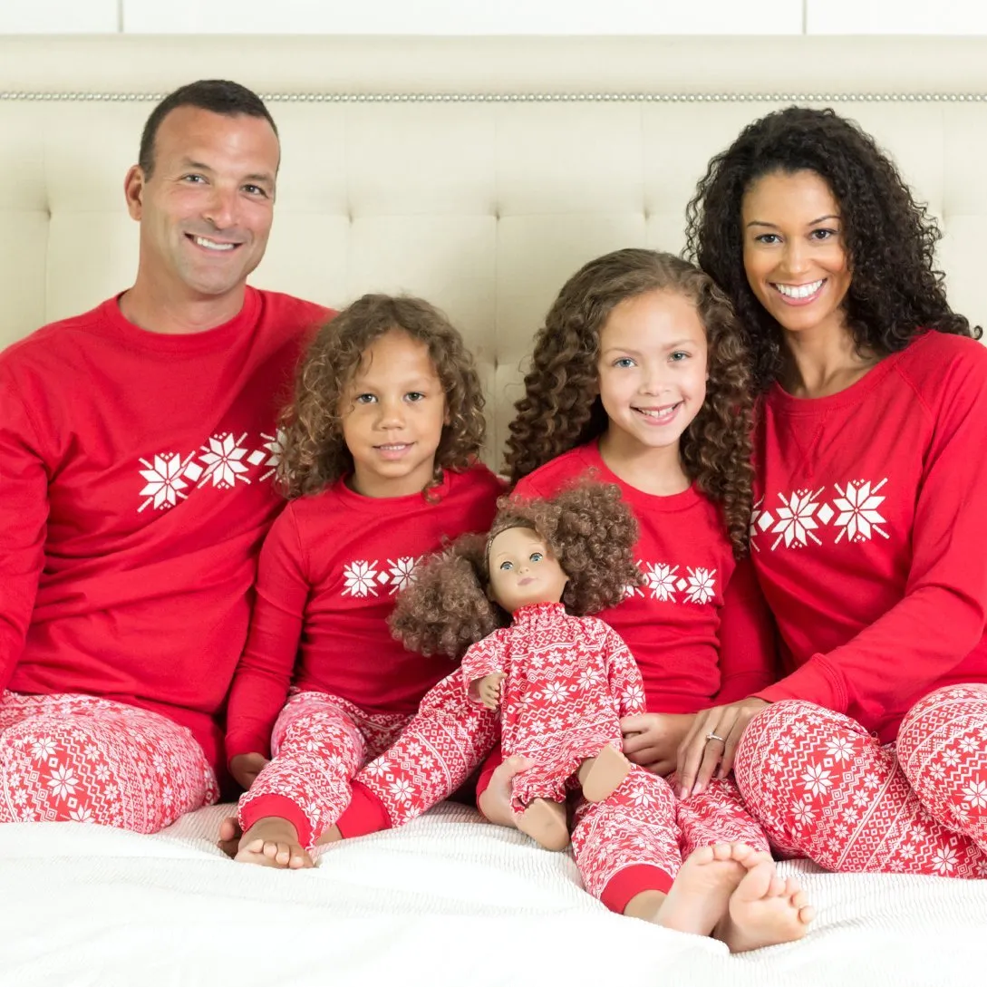 SleepytimePjs Red Holiday Family Matching Winter Snowflake Pajama Sets