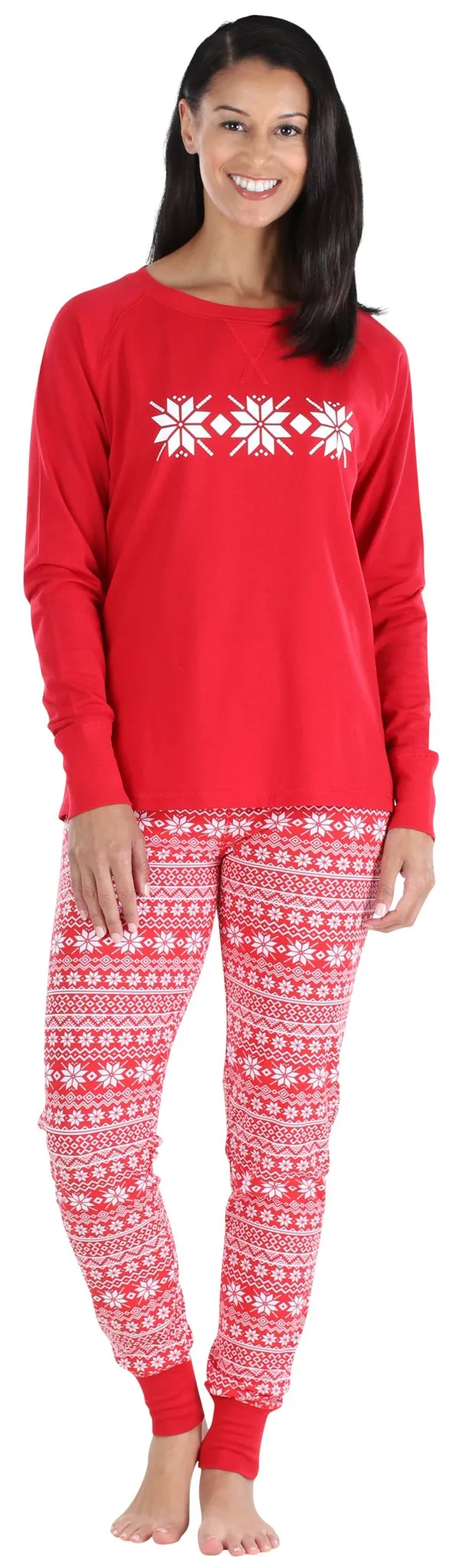 SleepytimePjs Red Holiday Family Matching Winter Snowflake Pajama Sets