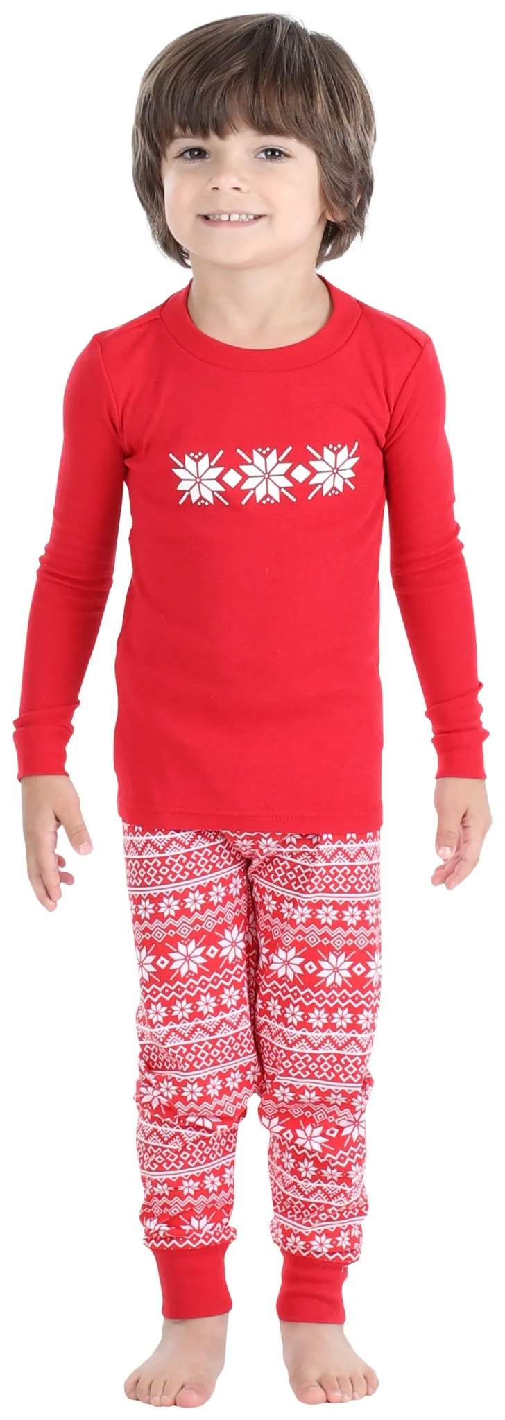 SleepytimePjs Red Holiday Family Matching Winter Snowflake Pajama Sets