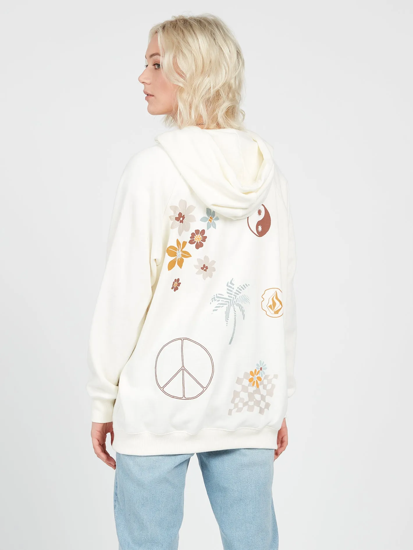 Truly Stoked Boyfriend Hoodie - Star White