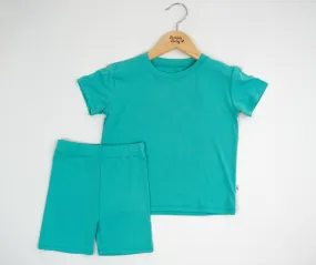 Turquoise | Children's Biker Short Set