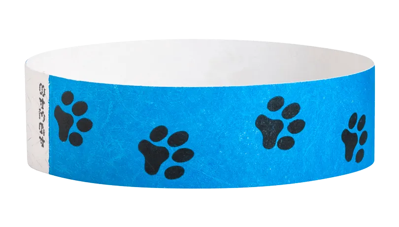 Tyvek® 3/4" x 10" Sheeted Pattern Animal Tracks pattern wristbands