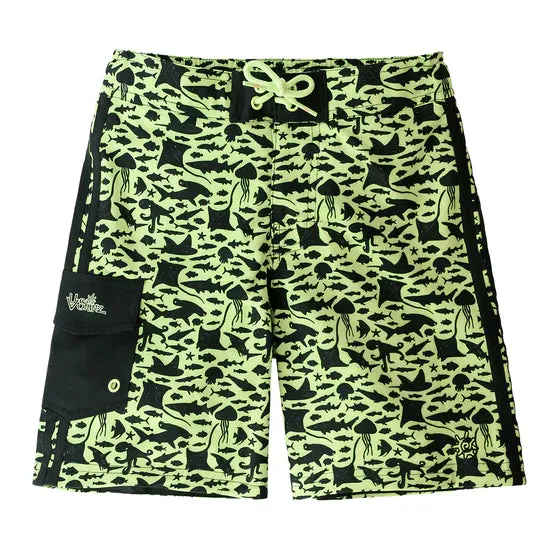 UVSkinz Boy's Racer Stripe Board Shorts