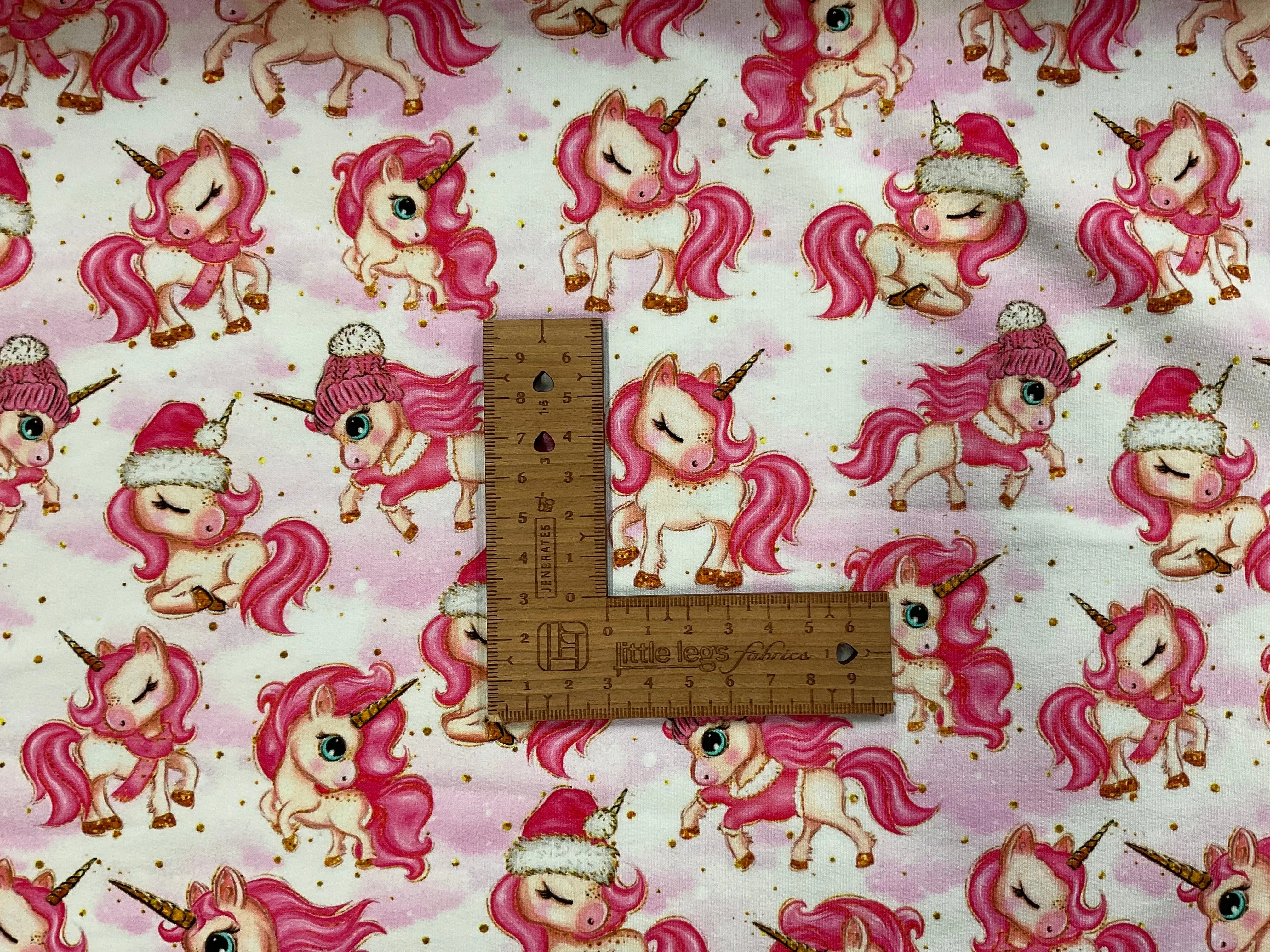 Winter Unicorns Cotton Jersey Fabric